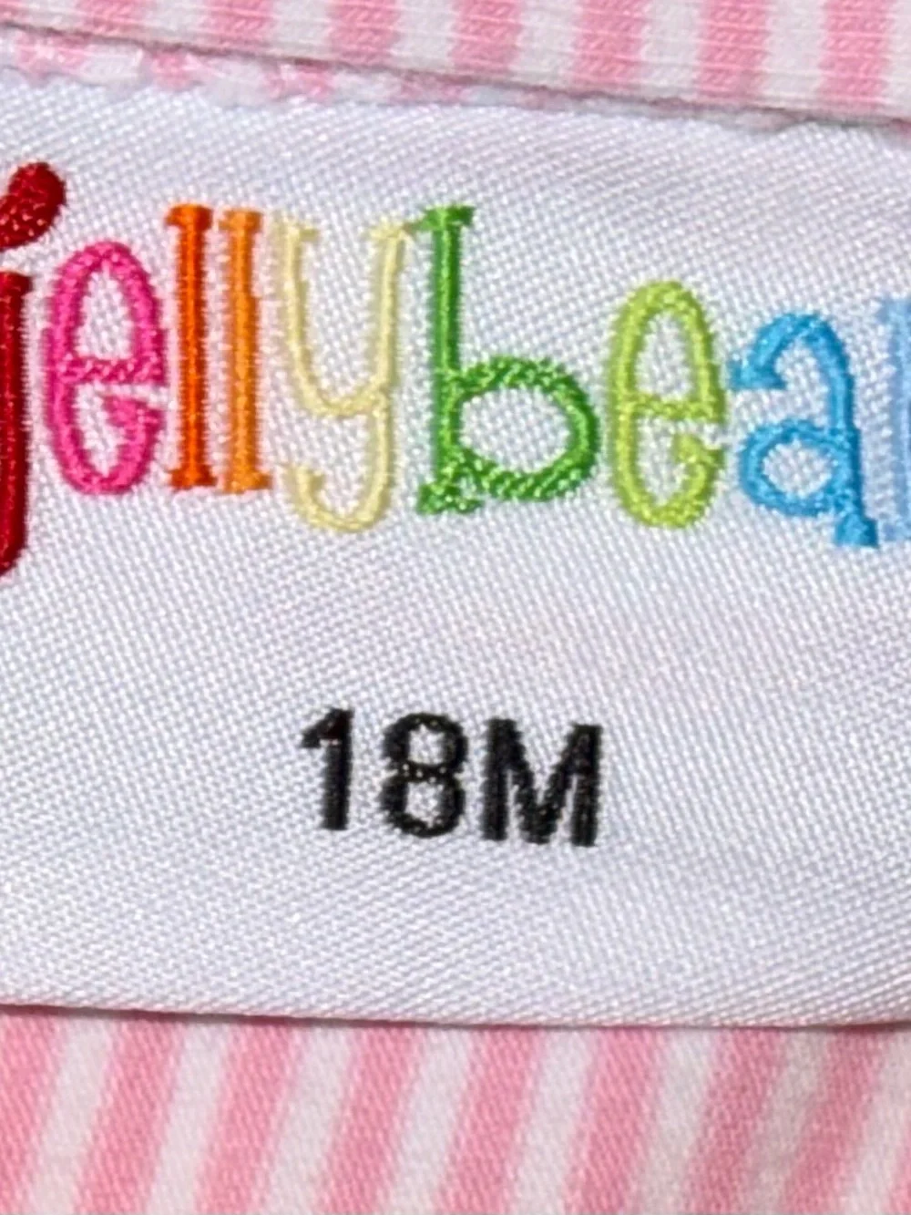 Jelly Bean pink striped Pumpkin Patch Bubble sz 18 months EUC